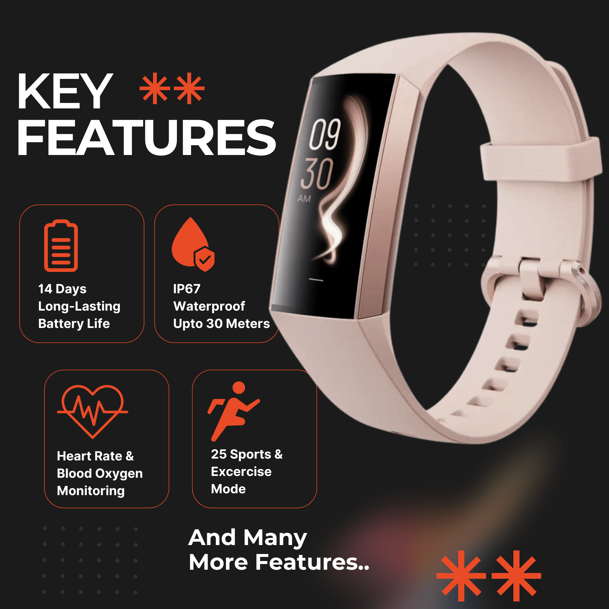 Fitbit Charge 4 Style Waterproof Smart Fitness Tracker With Heart Rate - Smart Ware Co