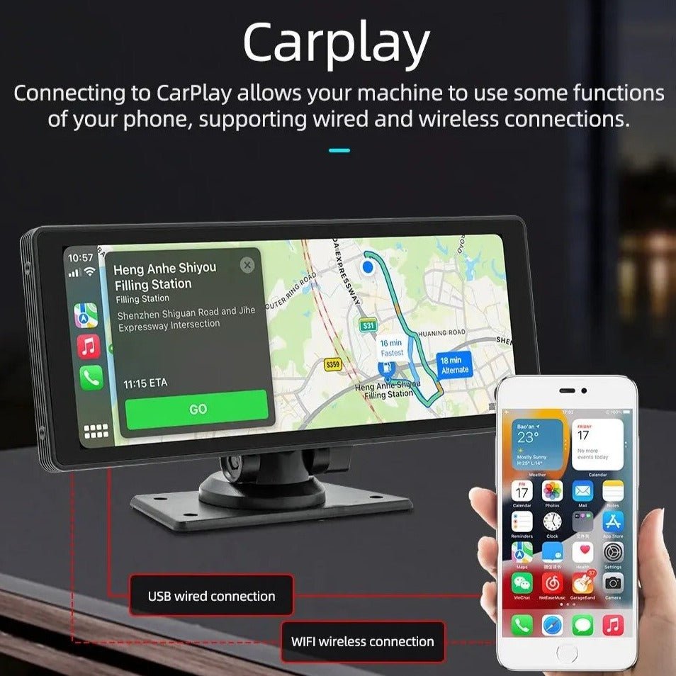 10.26 Inch Portable Wireless Multimedia Car Screen With Camera - Smart Ware Co