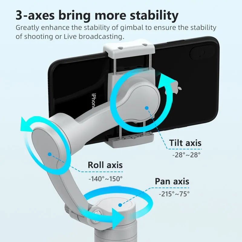 3 - Axis Gimbal Anti - Shake Stabilizer For All Smartphones - Smart Ware Co