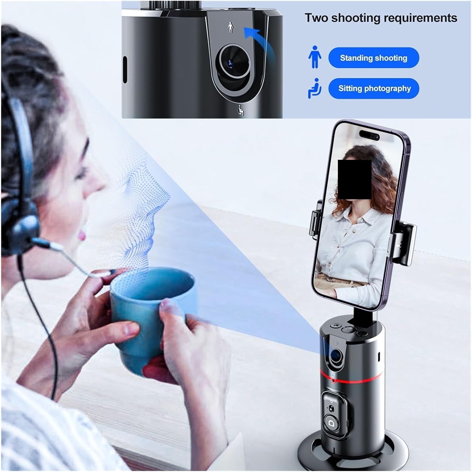 360 Rotation Follow - up Gimbal Stabilizer With Gesture Control - Smart Ware Co