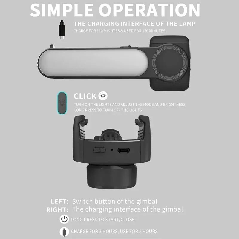 Adjustable Handheld Anti - Shake Gimbal Stabilizer - Smart Ware Co