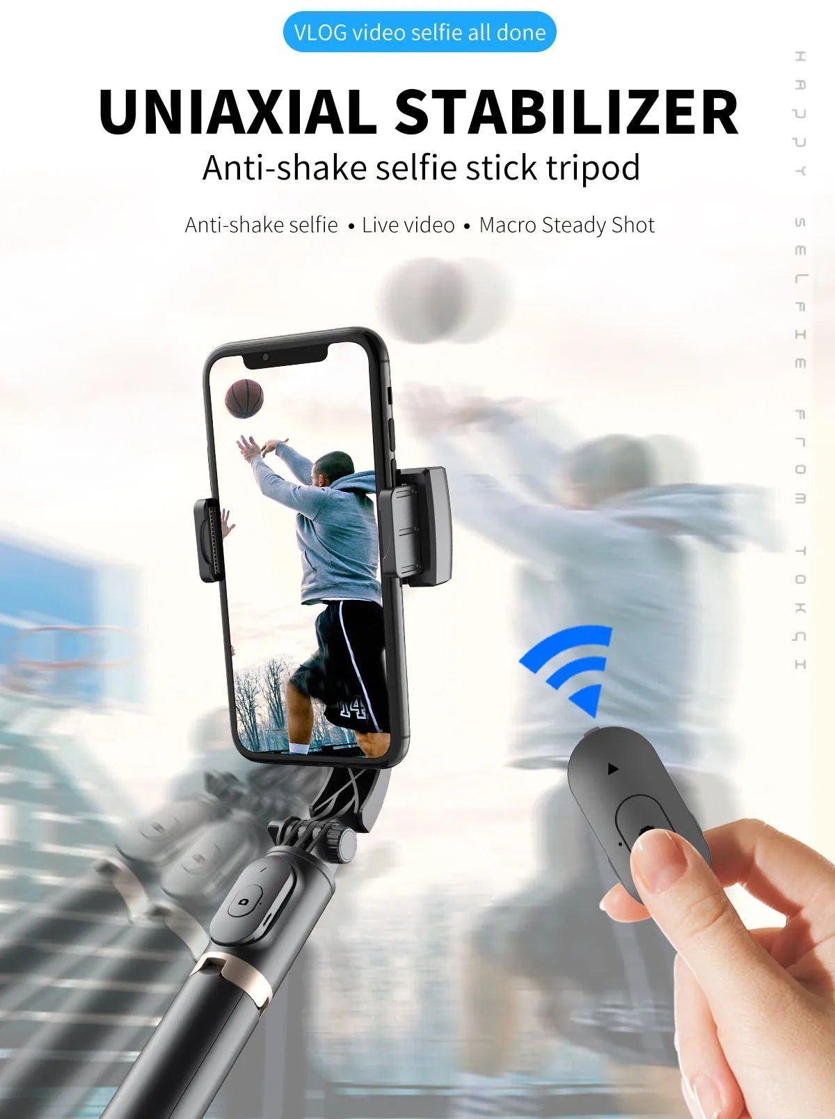 Anti - Shake Handheld Selfie Stick Tripod - Smart Ware Co