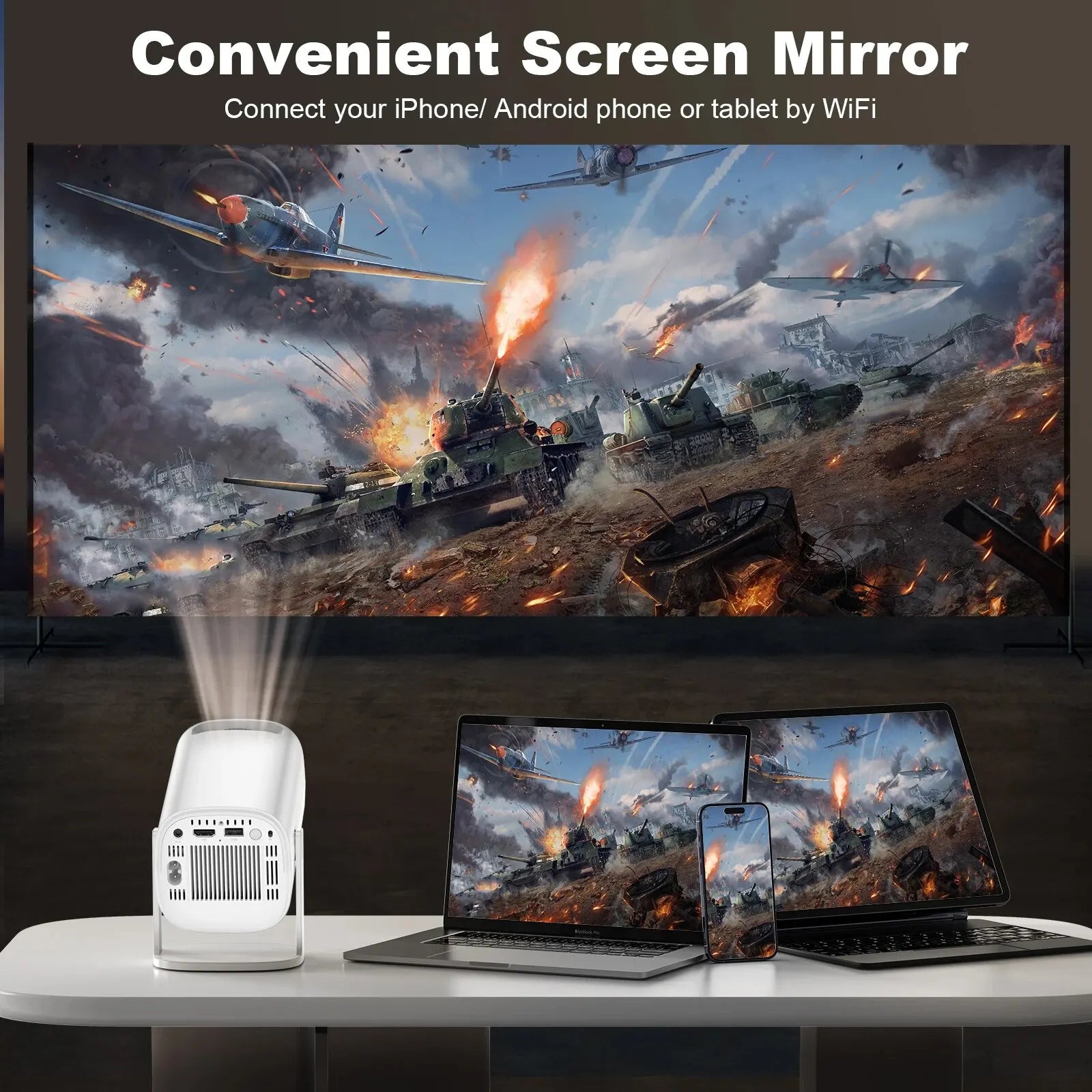 High Definition Smart Mini Portable Projector - Smart Ware Co