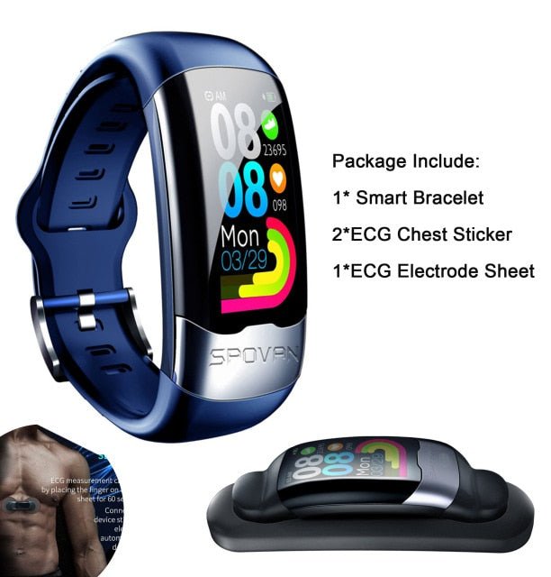 ECG PPG Smart Bracelet HRV Heart Rate Blood Pressure Monitor Smart Band Men IP67 Waterproof SportBands - Smart Ware Co