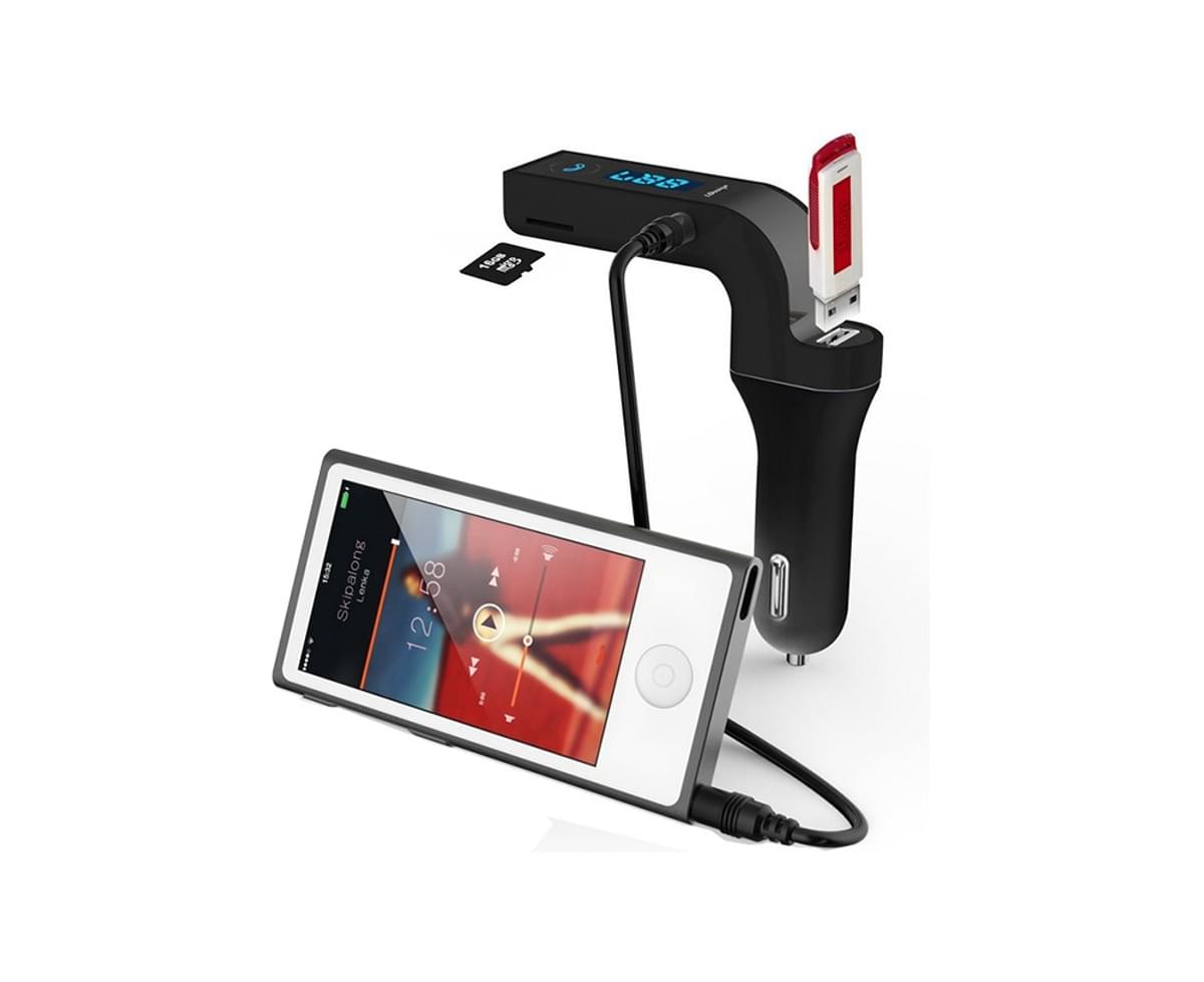 Hands - Free Bluetooth FM Transmitter Car Kit - BLACK - Smart Ware Co
