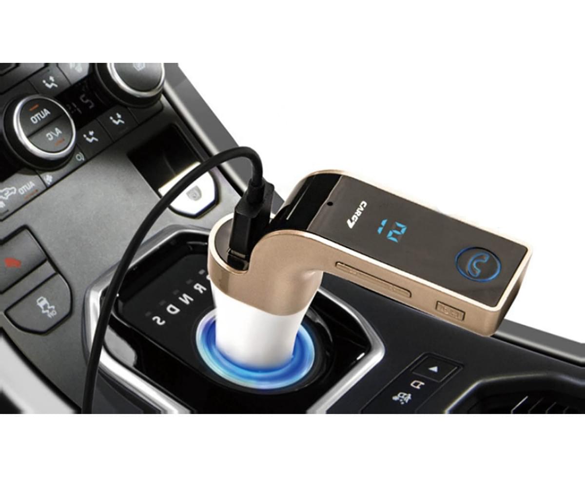 Hands - Free Bluetooth FM Transmitter Car Kit - BLACK - Smart Ware Co