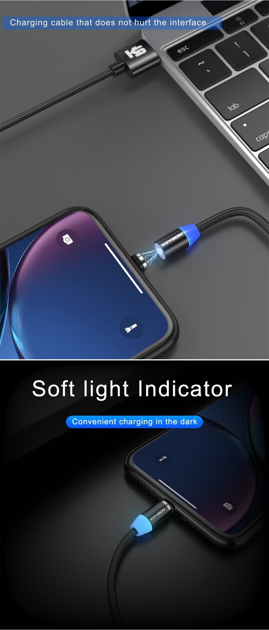LED Magnetic USB Cable Fast Charging for all Types of Charging Port - Smart Ware Co