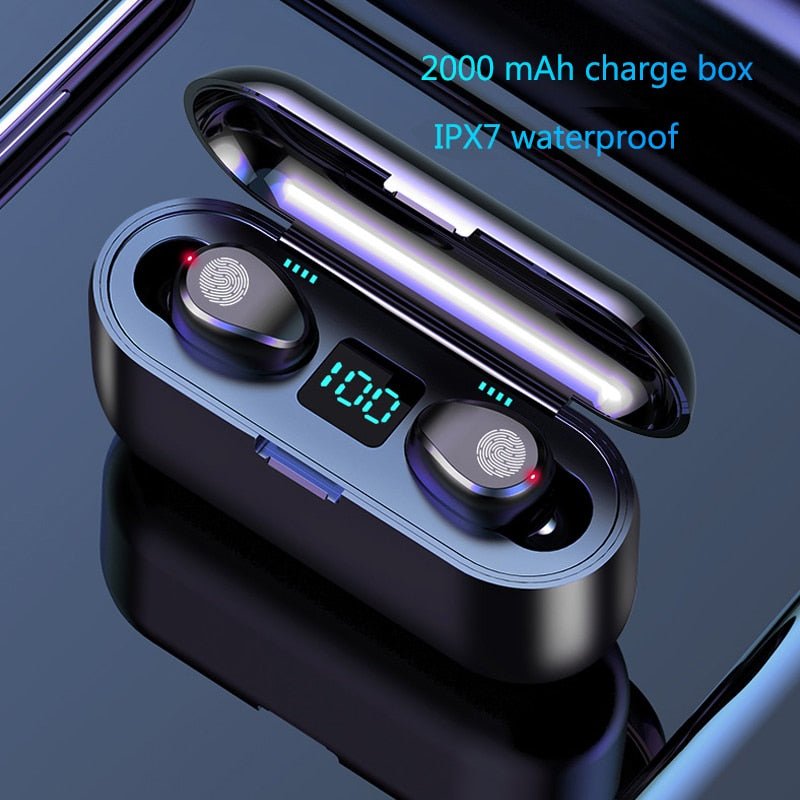 Wireless Earphone Bluetooth V5 Touch Sensor & Power Bank Charger Holder - Smart Ware Co
